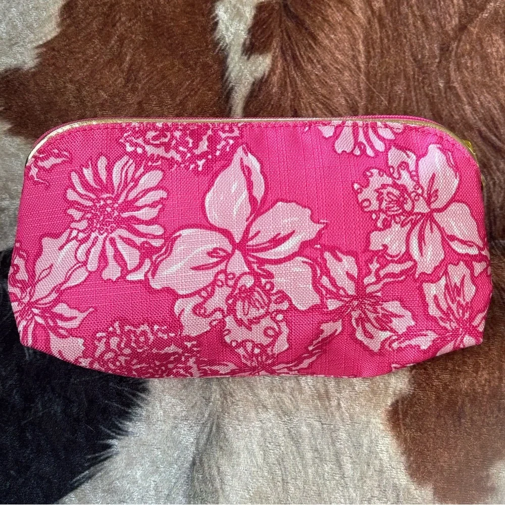 Brand New Estee Lauder x Lilly Pulitzer Cosmetic Bag Bronzers PUR Barbie Brush